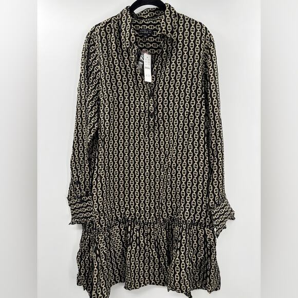 J.Crew Amelia popover shirtdress in chain print L(12/14) - Picture 5 of 5